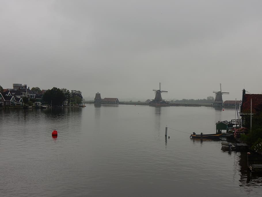 netherlands, water, sky, waterfront, architecture, transportation HD wallpaper