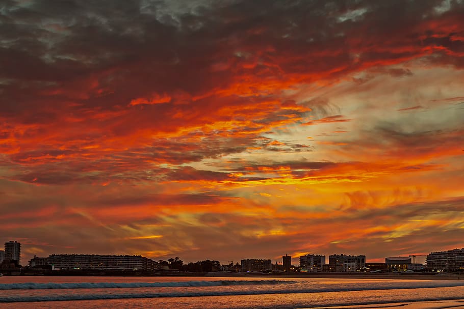 sunset, color, clouds, sky, evening, light, horizon, cloud - sky HD wallpaper