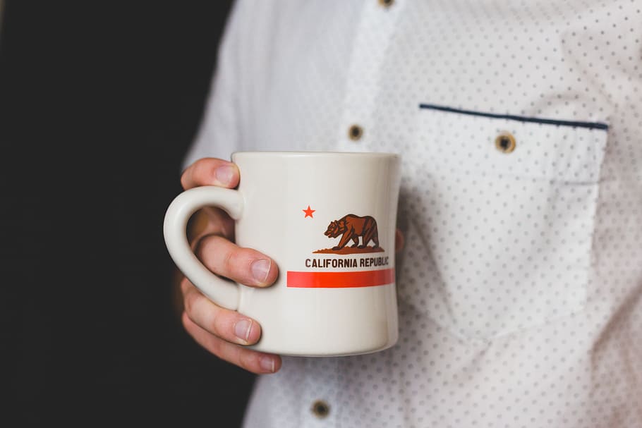 people, man, mug, item, thing, hand, california, republic, coffee HD wallpaper