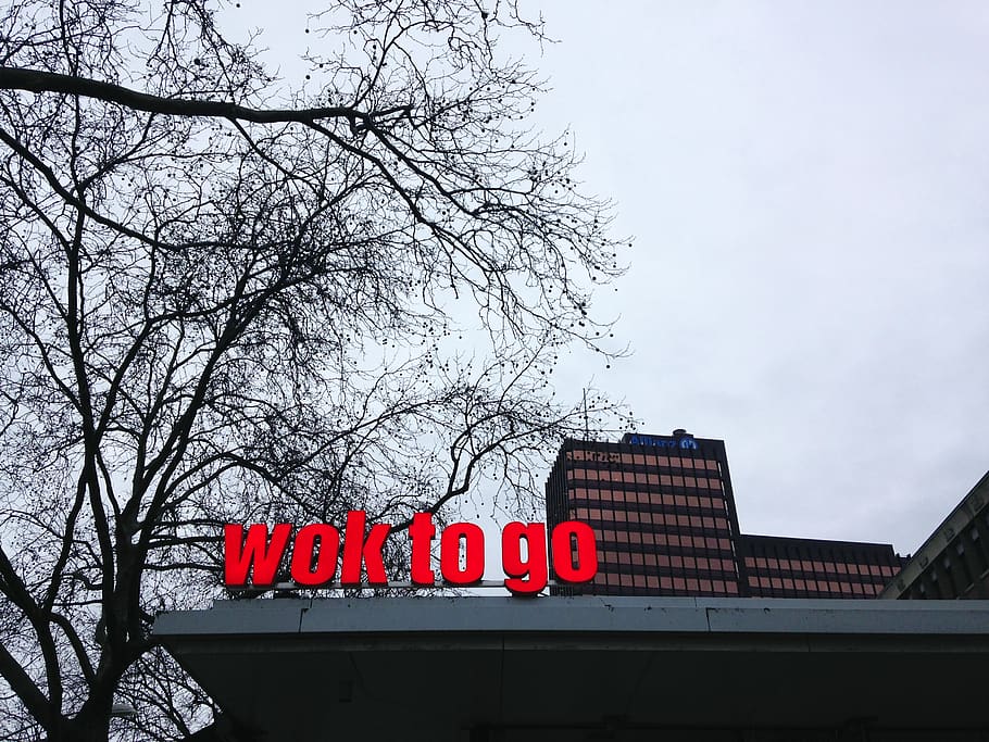 sky, low angle view, tree, text, communication, architecture HD wallpaper