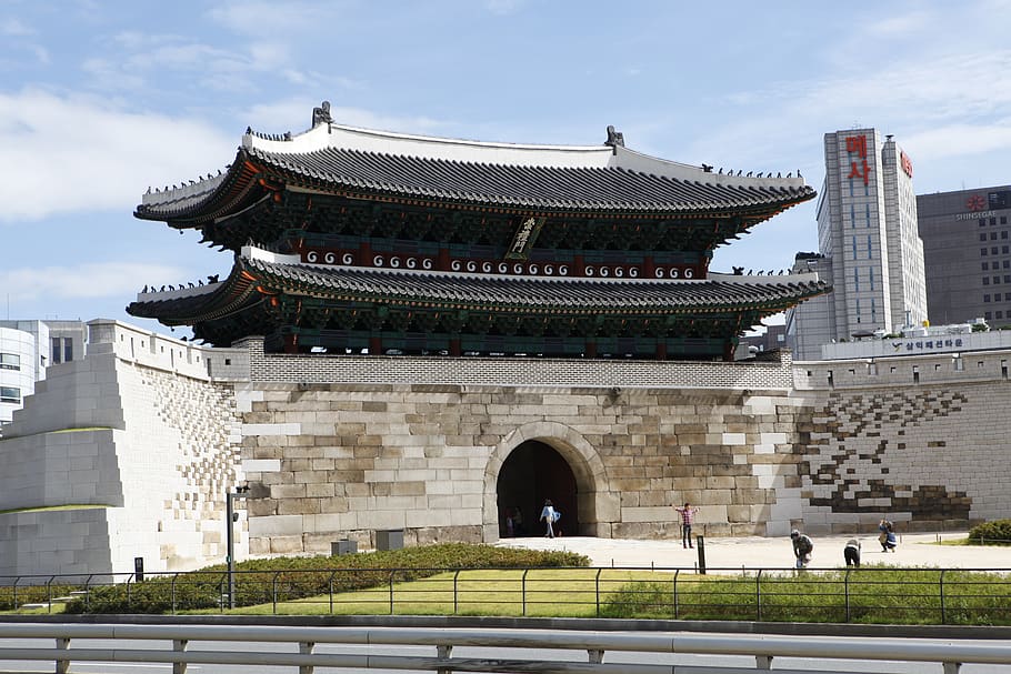 seoul, south korea, namdaemun, 남대문, 숭례문, sungnyemun gate, HD wallpaper