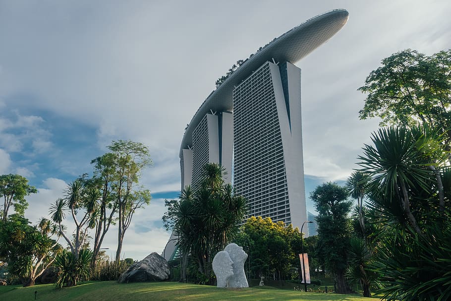 Marina Bay Sands, Singapore, building, office building, plant