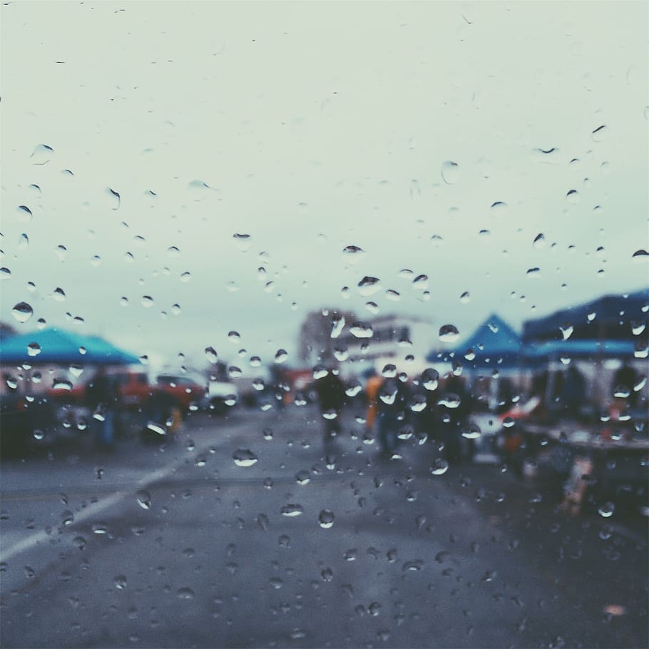 raining, rain drops, wet, glass - material, transparent, window HD wallpaper