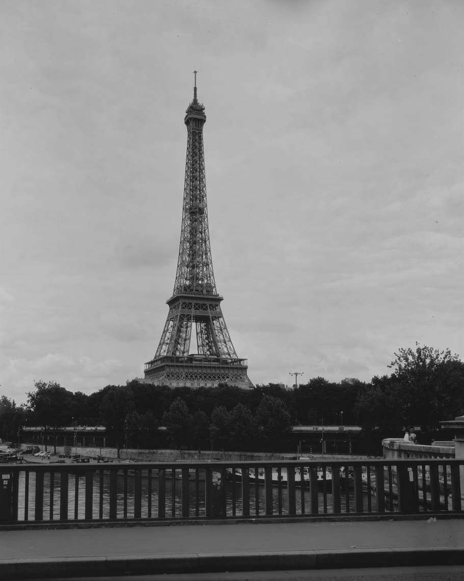 france, paris, tour eiffel - parc du champ-de-mars, tower, sky, HD wallpaper