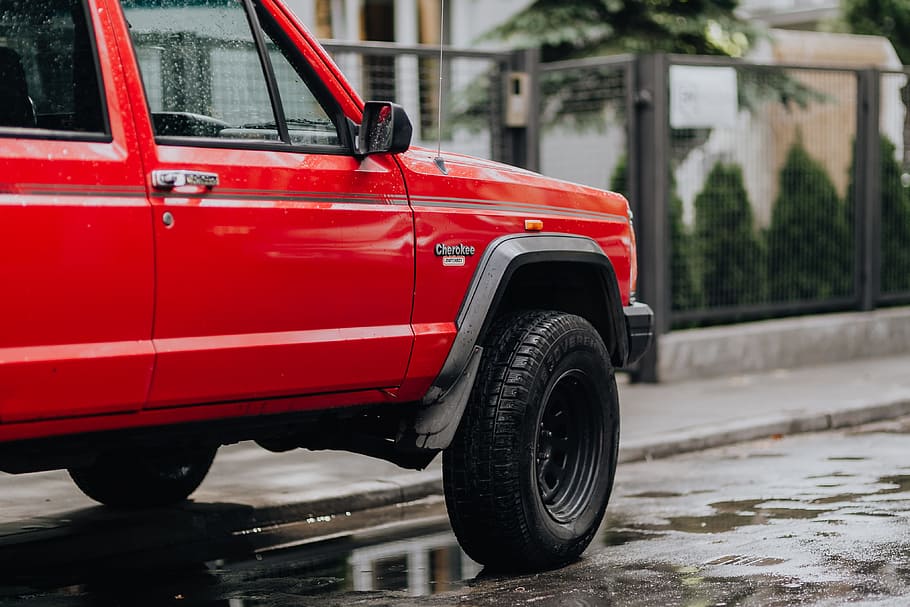 Hd Wallpaper Old Red Jeep Cherokee Car Travel Wheels Outdoors Auto Adventure Wallpaper Flare
