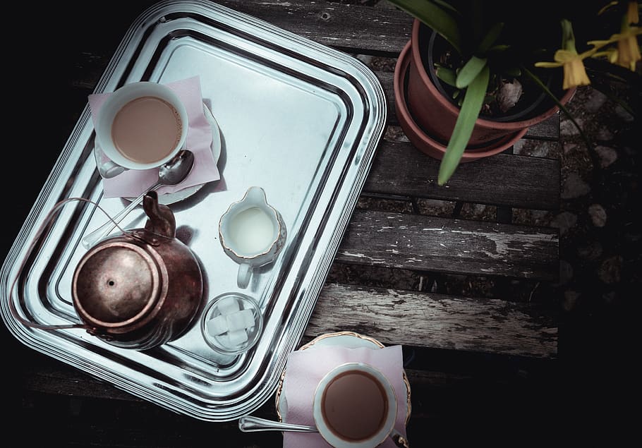 cafe, cofee, mug, cup, drink, tray, morning, lunch, breakfast HD wallpaper