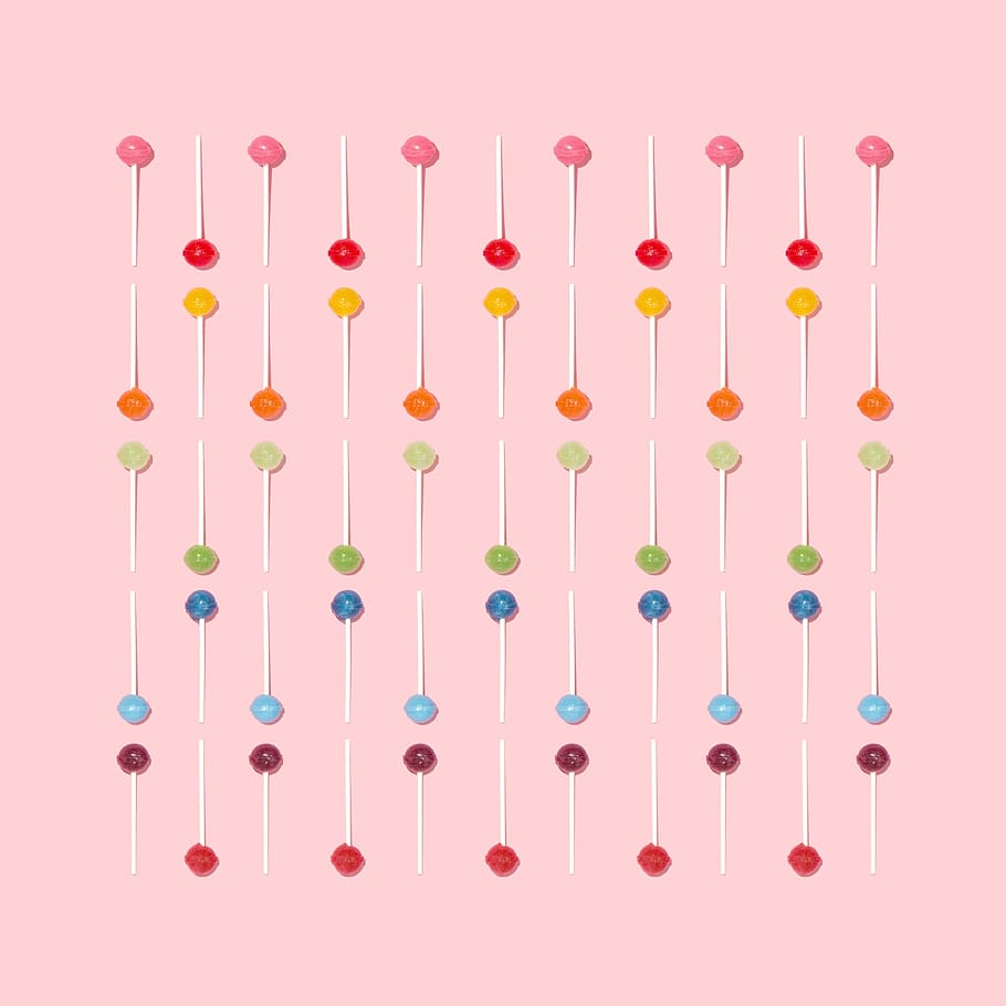 bunch of lollipops, candy, repetition, repetitive, monochrome