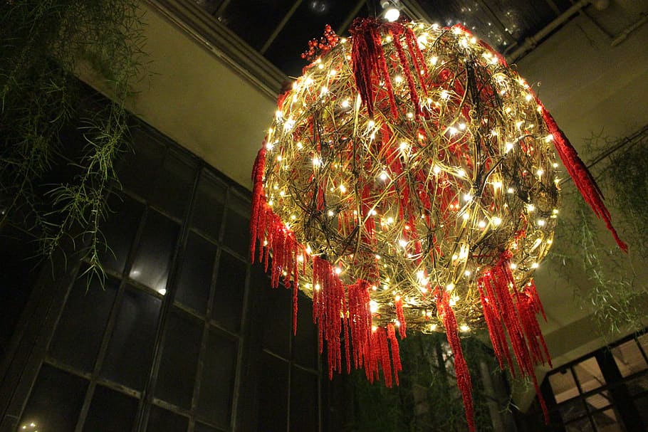chandelier, light, christmas, celebration, illuminated, decoration HD wallpaper