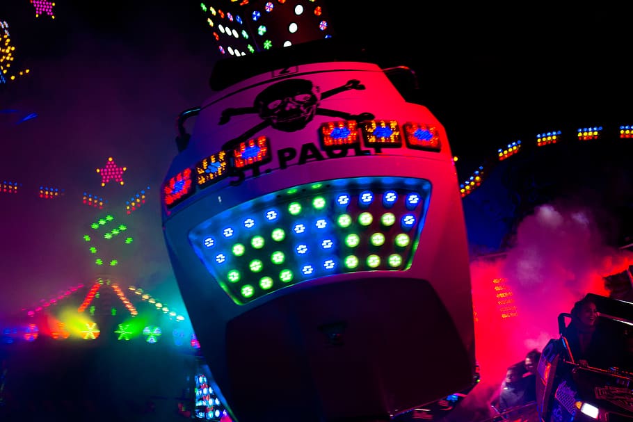 assorted-color LED lights digital wallpaper, night, illuminated HD wallpaper