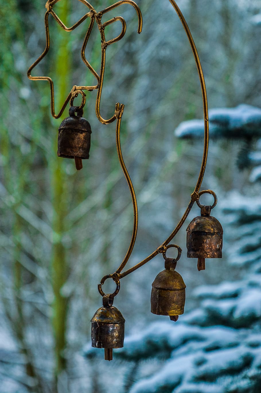 hanging, focus on foreground, no people, metal, day, nature HD wallpaper