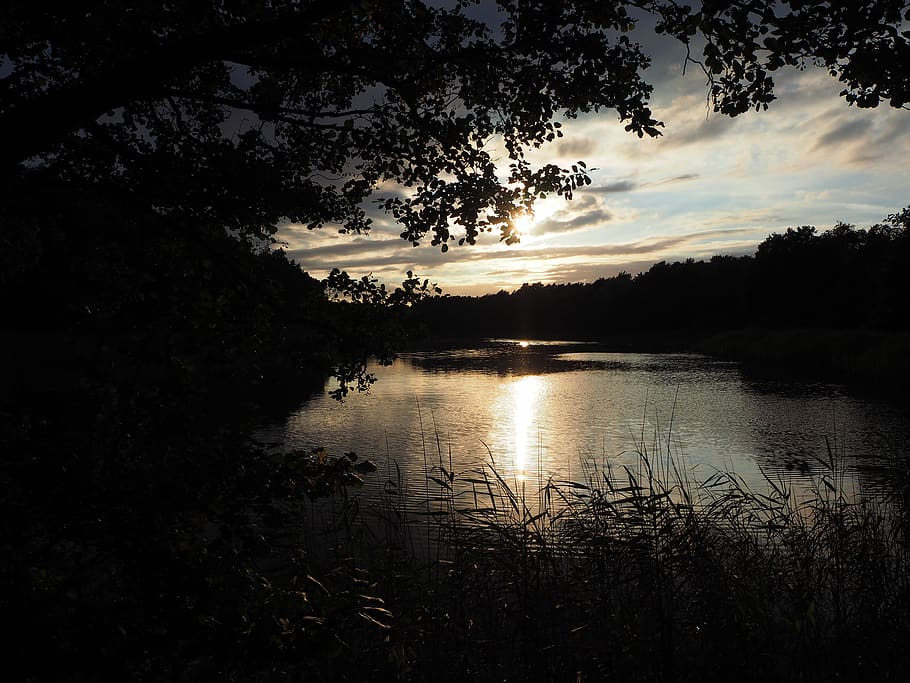 twilight, lake, sunset, rest, evening, beautiful, dusk, mood, HD wallpaper