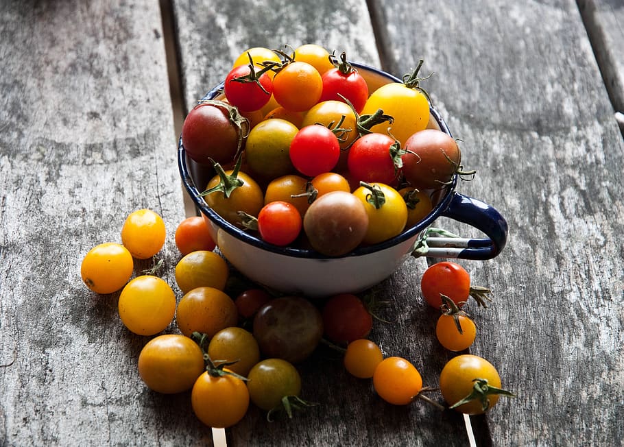 tomatoes, cherry tomatoes, food, food and drink, fruit, healthy eating HD wallpaper