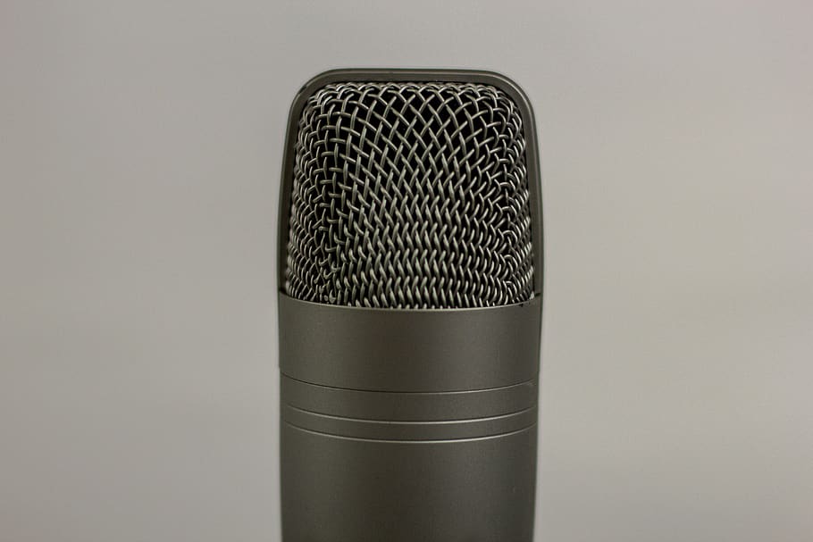 mic, microphone, recording, audio, podcast, indoors, gray, technology HD wallpaper