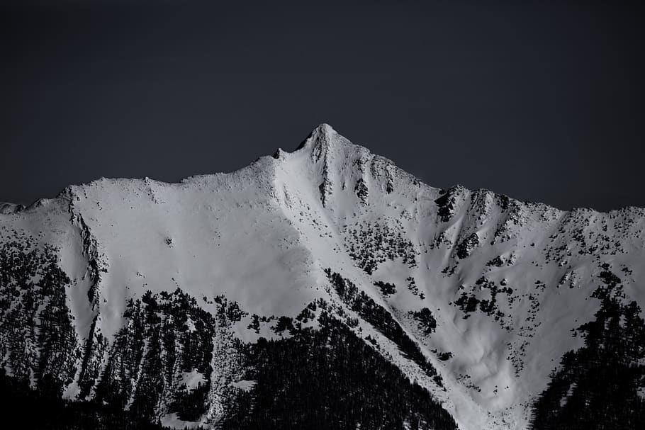 mountain covered by snow, nature, outdoors, mountain range, tree HD wallpaper