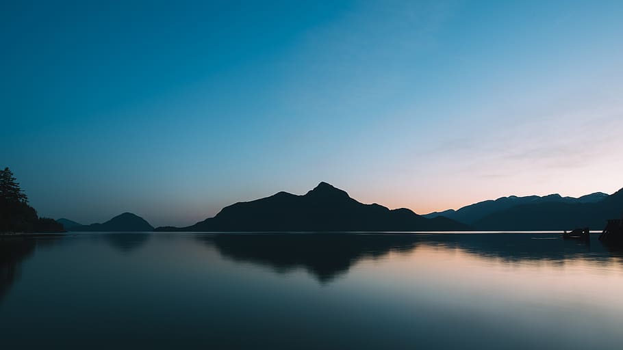 sunset over the horizon, canada, porteau cove provincial park HD wallpaper