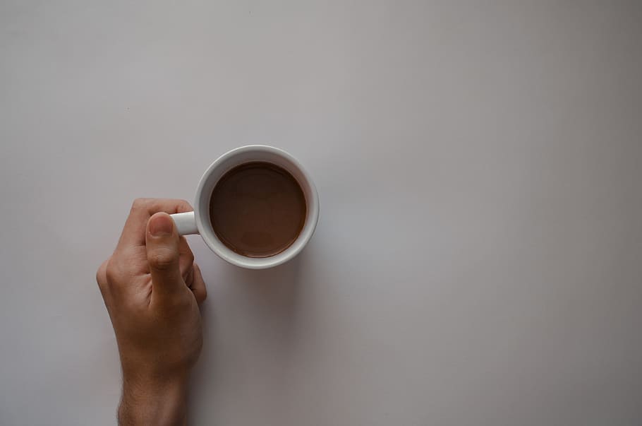 coffee in white ceramic mug, cup, coffee cup, skopje, drink, human HD wallpaper
