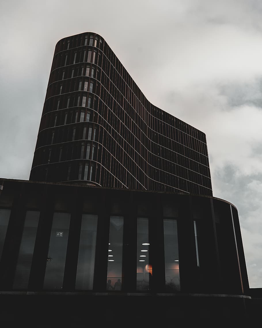 black high-rise building, office building, copenhagen, urban HD wallpaper