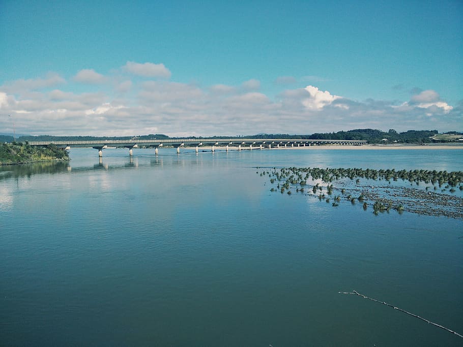bridge, river, water, sky, cloud - sky, scenics - nature, reflection HD wallpaper