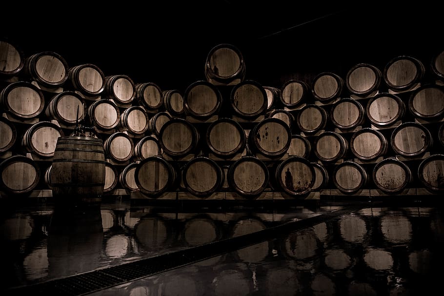 brown wooden wine barrel lot, switzerland, weinkellerei riem, HD wallpaper