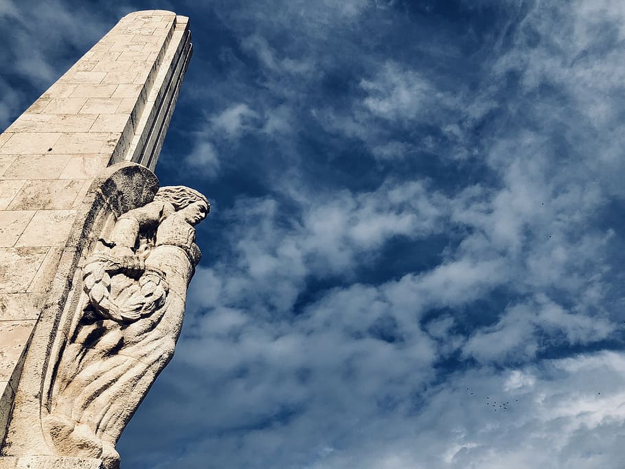 statue, protect, protector, sky, sky protector, guardian, galaxy HD wallpaper
