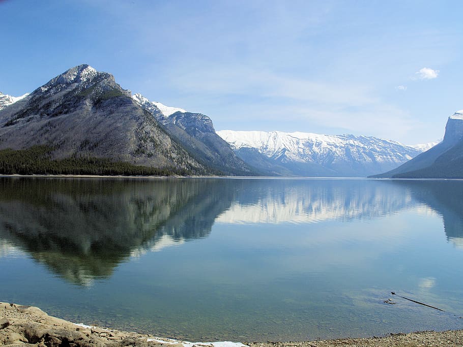 reflections, lake, mountains, calm, landscape, nature, scenics - nature HD wallpaper