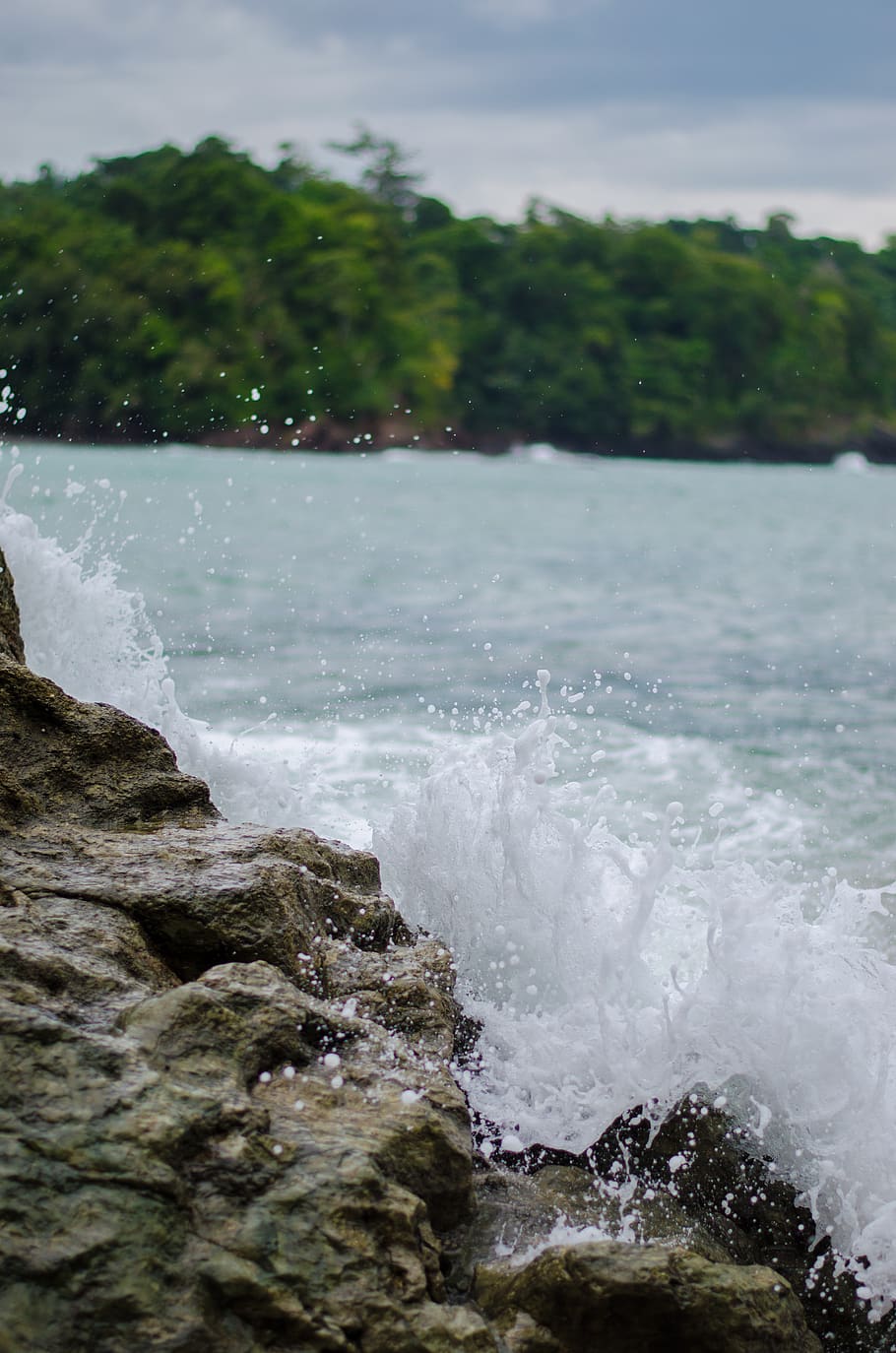 beach, ocean, water, rocks, costa rica, motion, beauty in nature, HD wallpaper