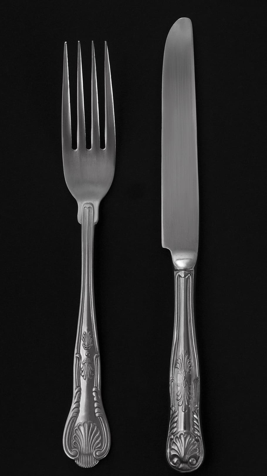 cutlery, no one, knife, tableware, silver tableware, fork, kitchen utensils, HD wallpaper
