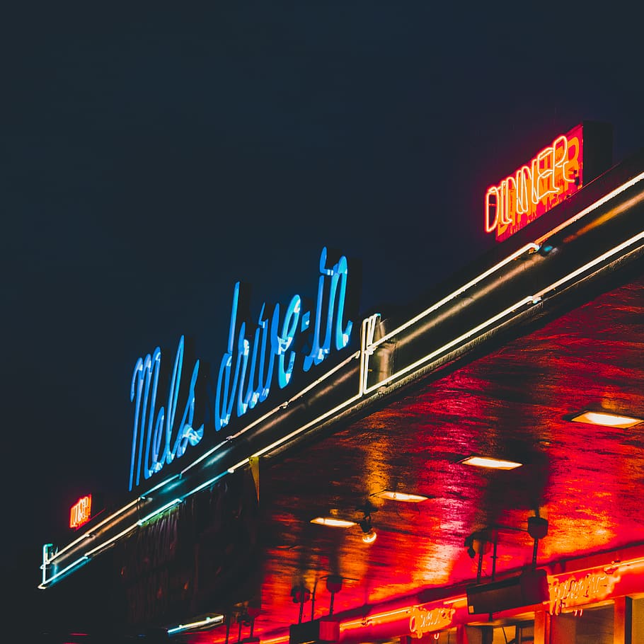 united states, san francisco, neon, night, diner, drive-in, HD wallpaper