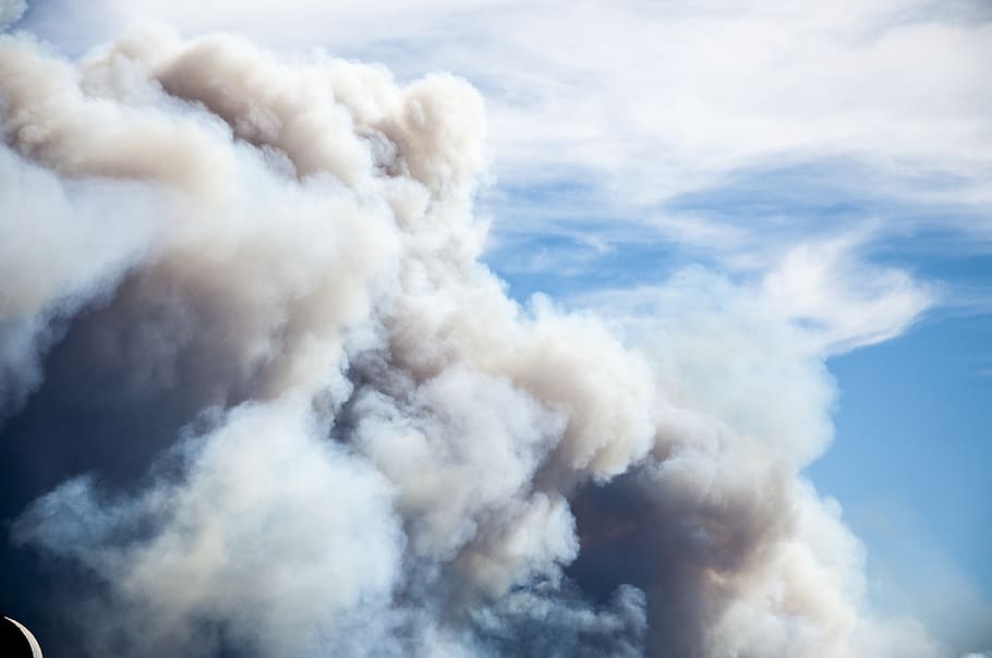wildfire, smoke - physical structure, cloud - sky, day, nature HD wallpaper