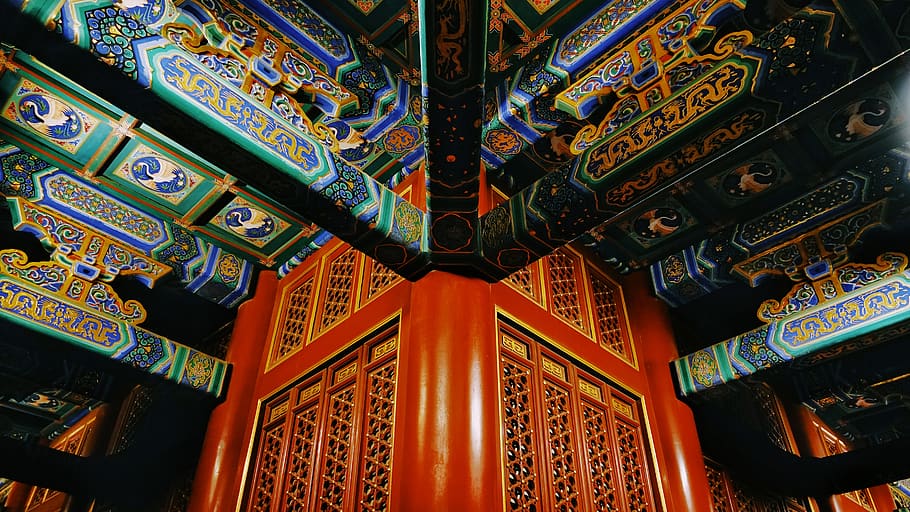 china, jingshan park, low angle view, architecture, built structure HD wallpaper