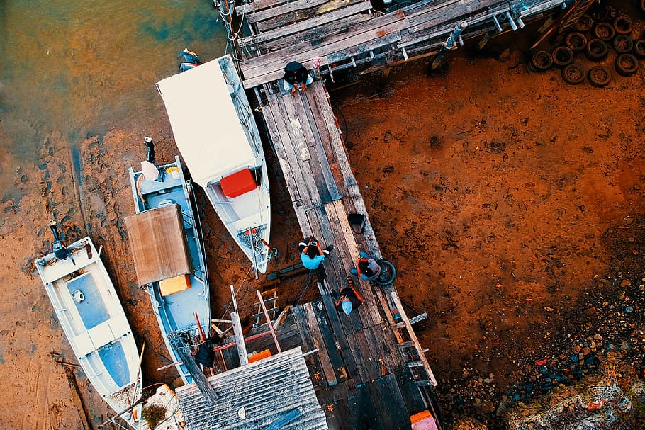 HD wallpaper: Aerial Photography of Boats, bird's eye view, colors ...