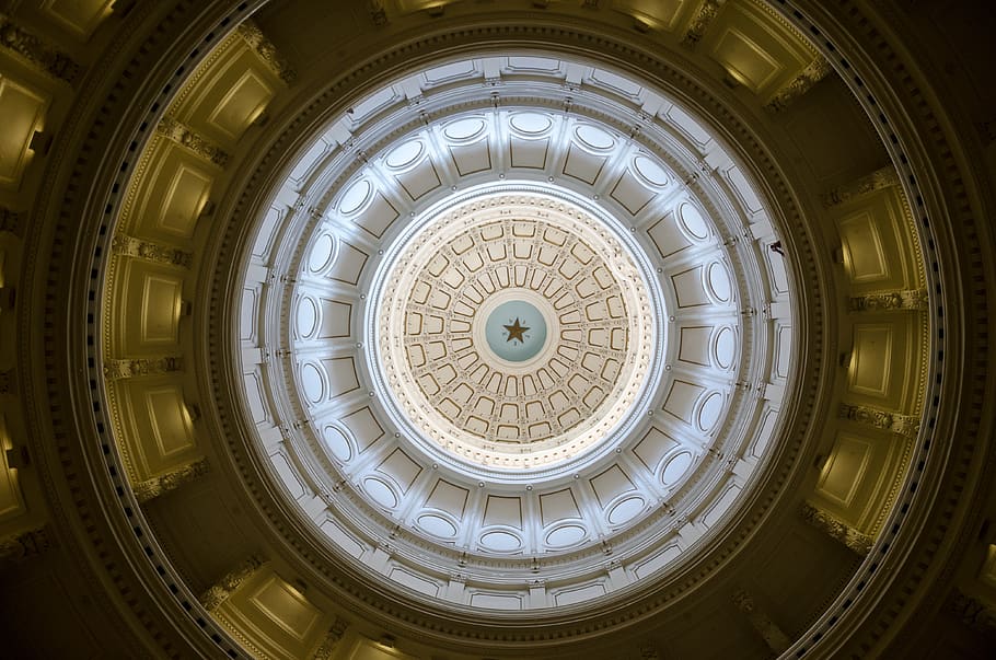 Low-angle Photography White and Brown Dome Building, architecture HD wallpaper