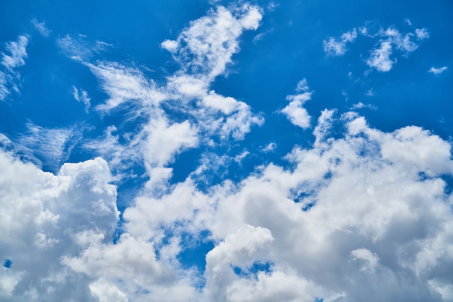 Cloudy Sky, atmosphere, background, beautiful, blue, bright, cloudiness HD wallpaper