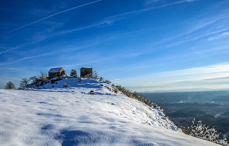 nature, sky, clouds, landscape, snow, winter, cold temperature HD wallpaper