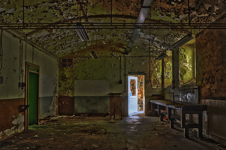 architecture, house, abandoned, window, room, door, wood, building HD wallpaper