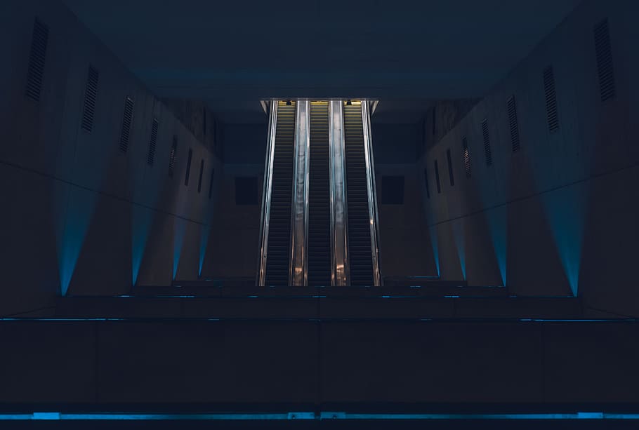 gray concrete building at night time, lighting, architecture HD wallpaper