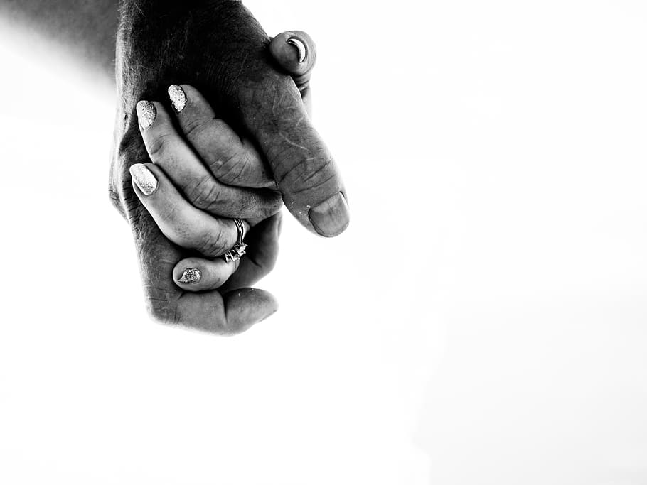 hands, wedding, ring, rings, bw, bandw, blackandwhite, human hand HD wallpaper