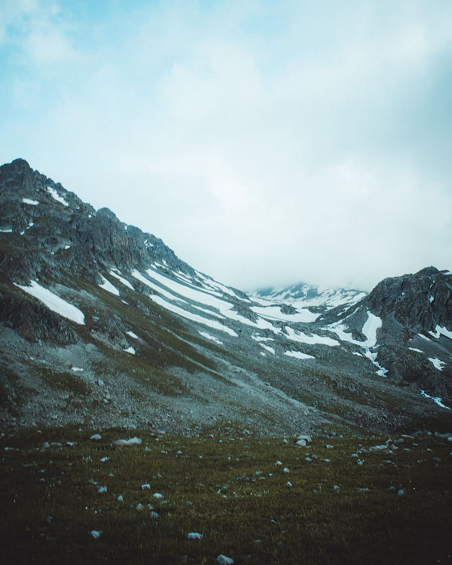 Hills Covered With Snow, adventure, altitude, clouds, cold, fog HD wallpaper