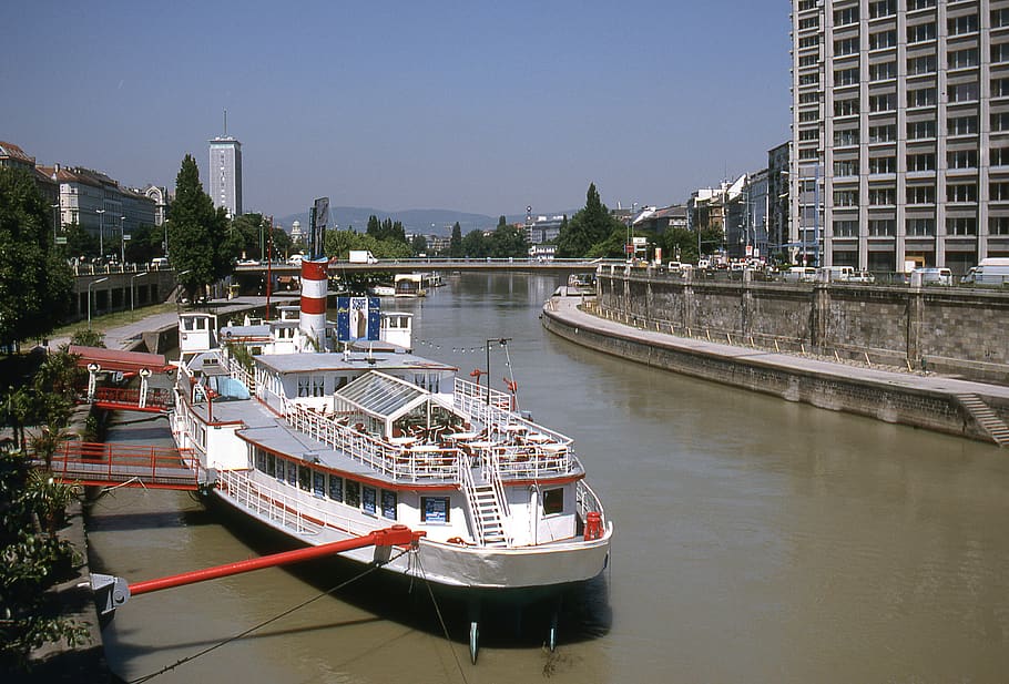 austria, vienna, danube, nautical vessel, water, transportation HD wallpaper