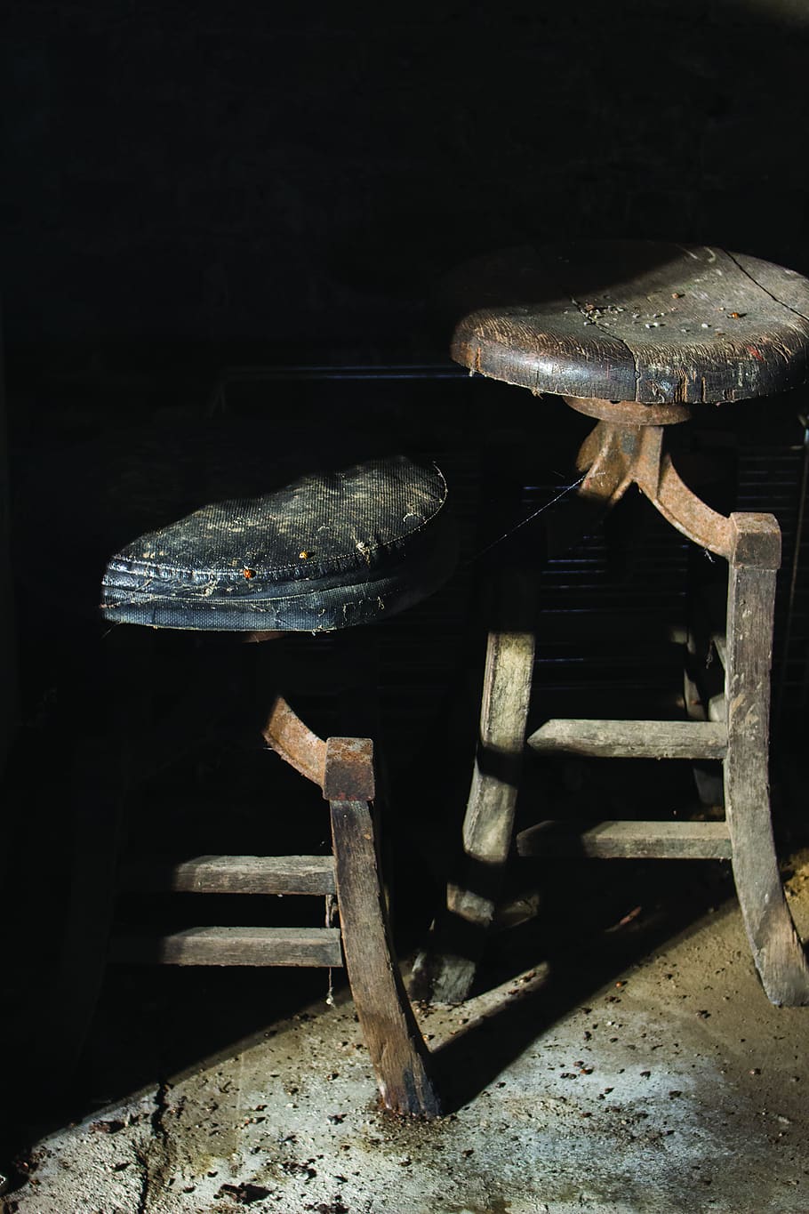 stool, farm, antique, light, shadow, no people, indoors, high angle view HD wallpaper