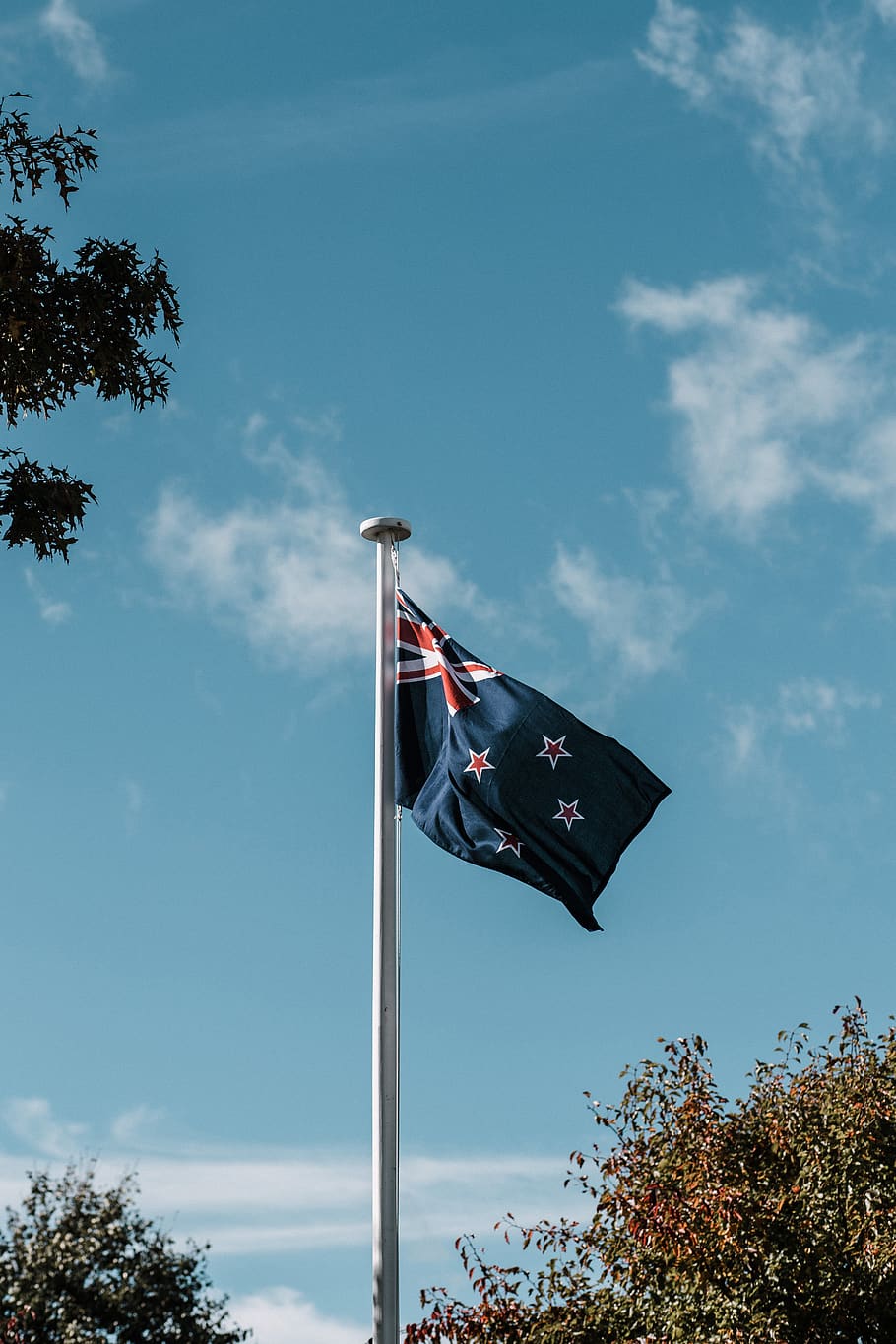New Zealand Flag, administration, Aotearoa, blue sky, country, HD wallpaper