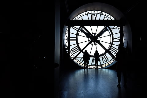 persons standing near clock statue, architecture, human, clock tower HD wallpaper