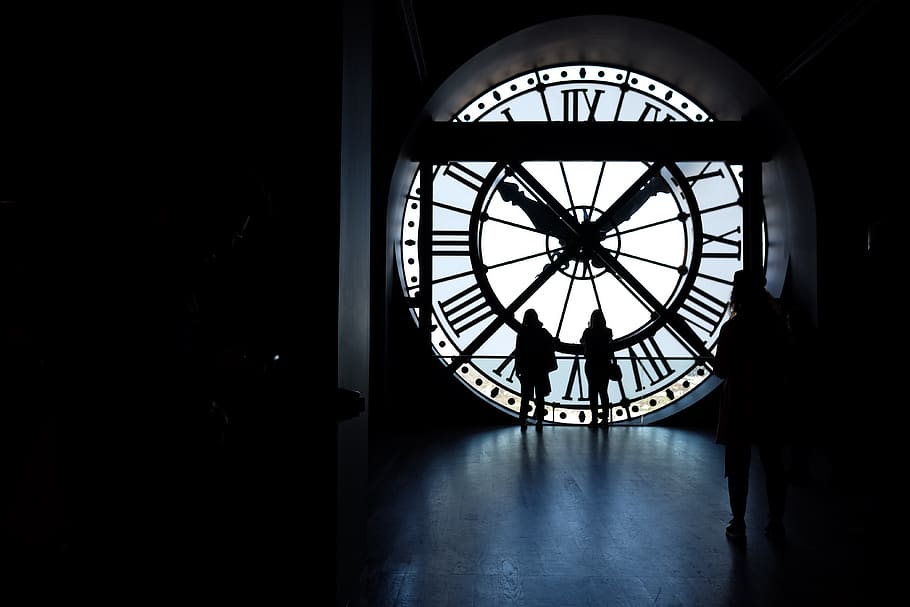 persons standing near clock statue, architecture, human, clock tower HD wallpaper