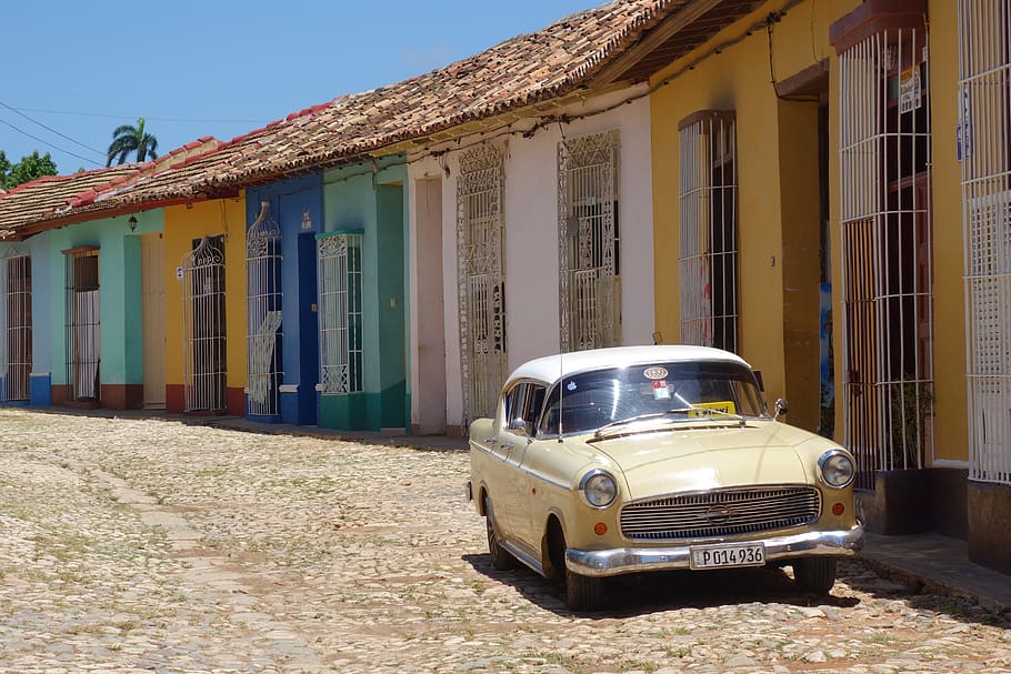 trinidad, cuba, classic car, old car, 50's car, 1950 car, 1950's car, HD wallpaper