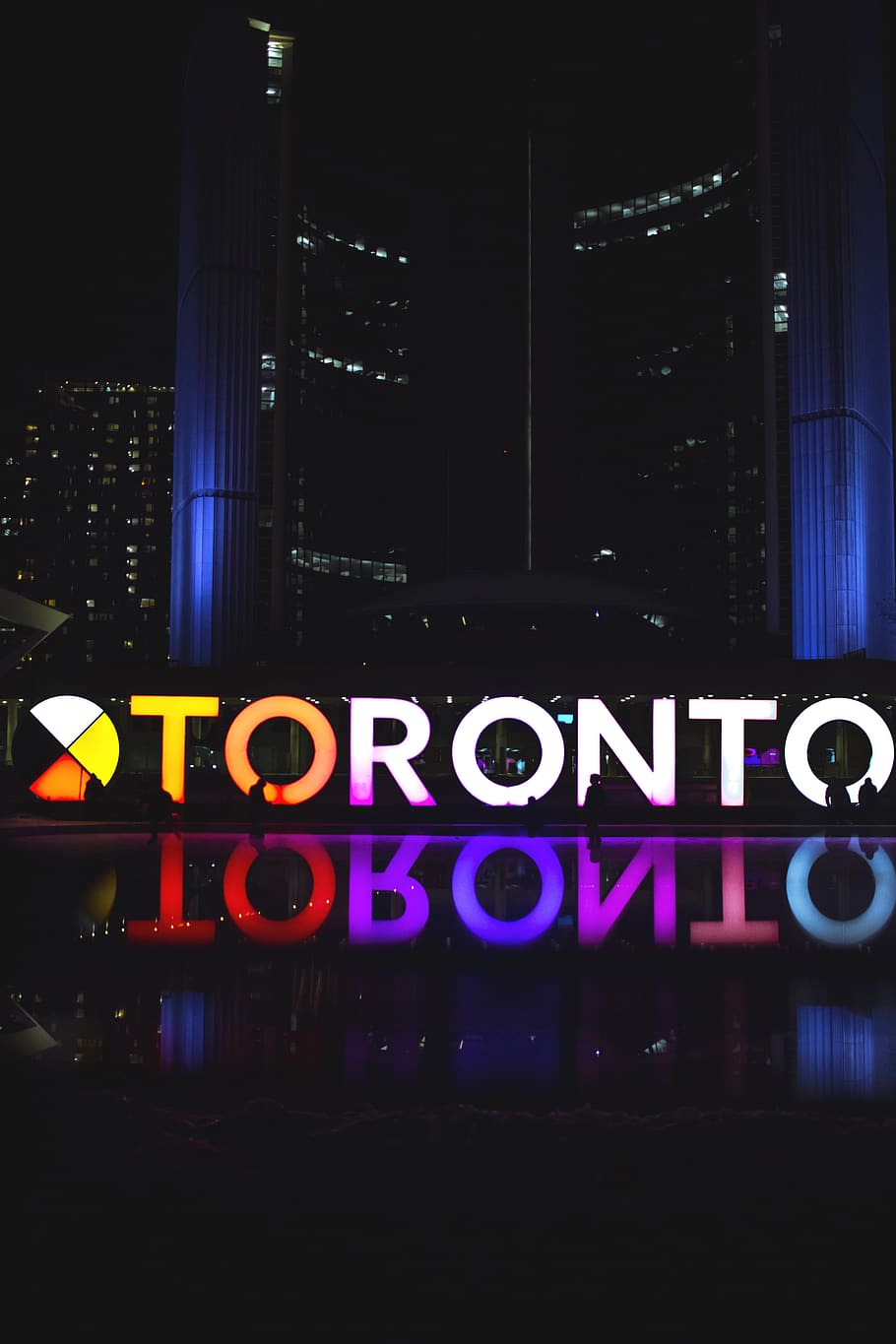 toronto LED light, neon, text, urban, city, town, metropolis HD wallpaper