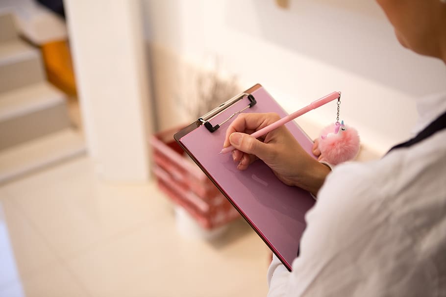 writing, pencil, note, shop, pink, seller, paper, sketch, uniform HD wallpaper