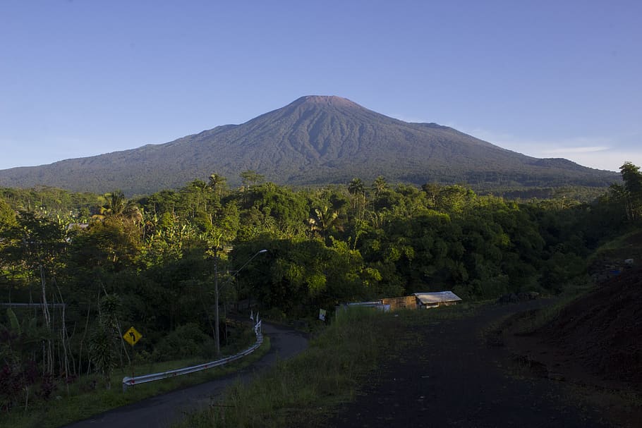 mountains, blue sky, forest, java, indonesian, scenics - nature HD wallpaper
