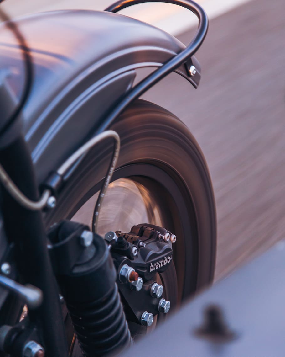 running black motorcycle, gearshift, logo, emblem, badge, trademark HD wallpaper