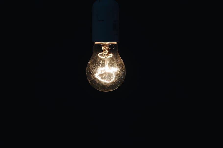 light, darkness, lamp, shine, night, light bulb, electricity HD wallpaper