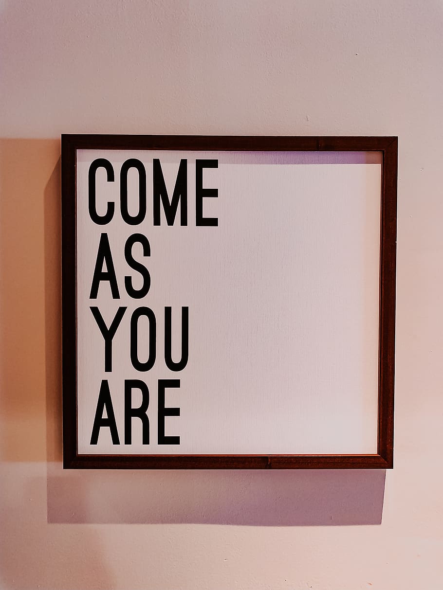come as you are wall decor, text, indoors, interior design, symbol, HD wallpaper